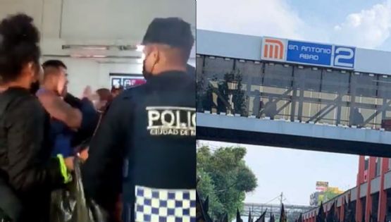 VIDEO Registran pelea entre policías y usuarios en la Línea 2 del Metro