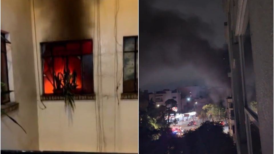 Primeras versiones señalan que el incendio en la colonia Narvarte Poniente pudo haber sido provocado. (Fuente: Redes Sociales)