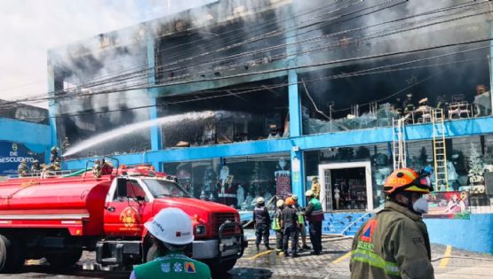 ¿Provocado? Investigan incendio de Galerías “El Triunfo” en San Jerónimo