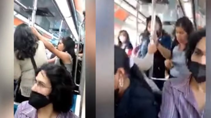 VIDEO Mujeres pelean por asiento en el Metro de CDMX