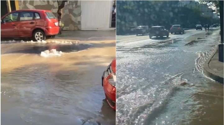 [VIDEOS] Reportan MEGA fuga de agua en la colonia Portales