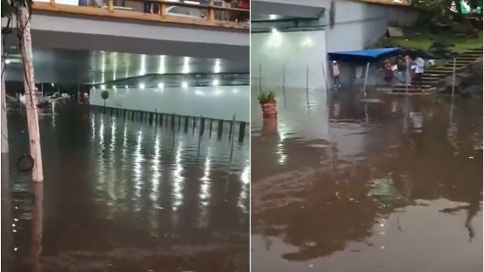 Además de la inundación en el desnivel de la Picacho Ajusco, colonias como Lomas de Padierna en Tlalpan presentaron afectaciones. (Fuente: Twitter)