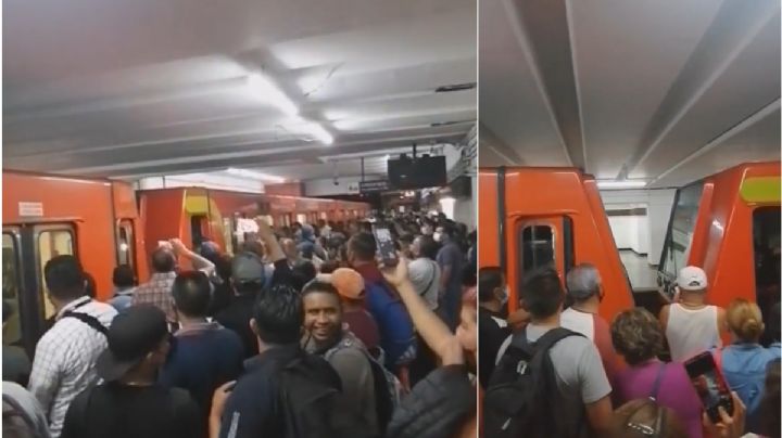 [VIDEO] Empujan a tren descompuesto en Metro Tacubaya de la Línea 9
