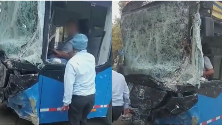 [VIDEO] Conductor novato choca unidad del trolebús en Iztapalapa