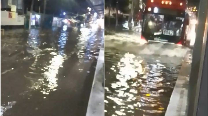 [VIDEOS] Lluvias inundan Metrobús La Joya en Tlalpan