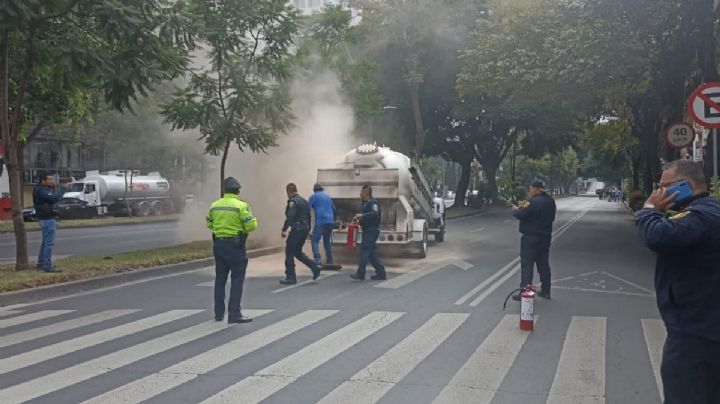 [FOTOS] Reportan incendio de pipa de gas en la colonia Polanco