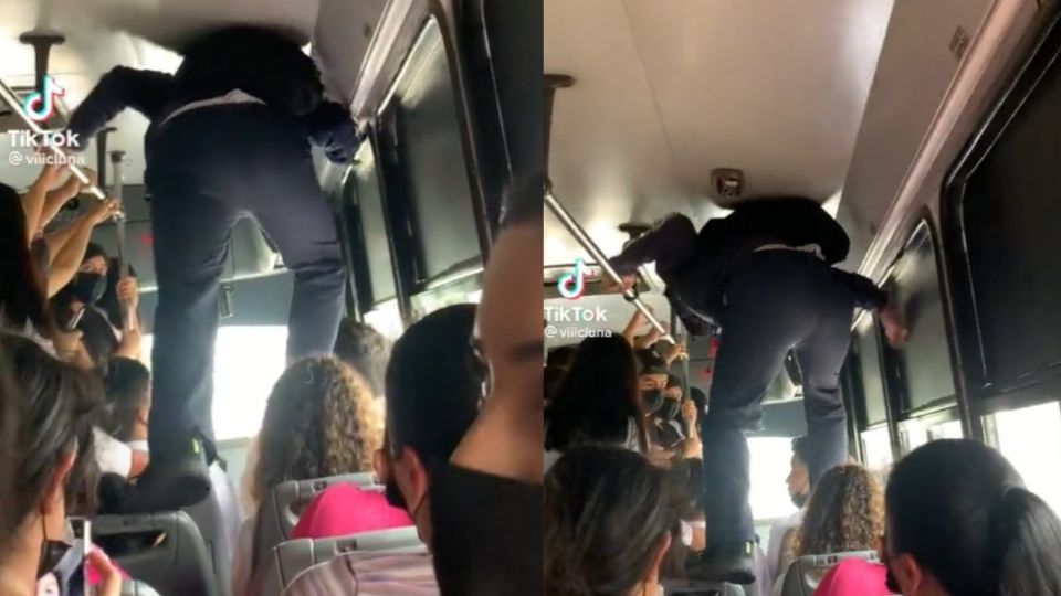 Se especula que el joven que habría caminado encima de los pasajeros para llegar a su parada sería un estudiante de la Universidad Autónoma de Sinaloa (UAS). (Fuente: TikTok/@viicluna)
