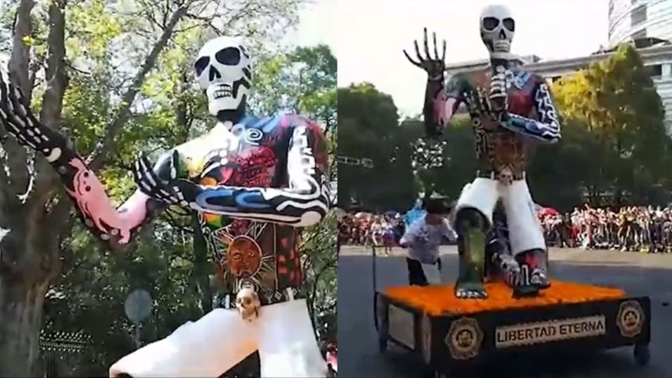 “Libertad Eterna”: la figura elaborada por reclusos que participó en el Desfile de Día de Muertos.