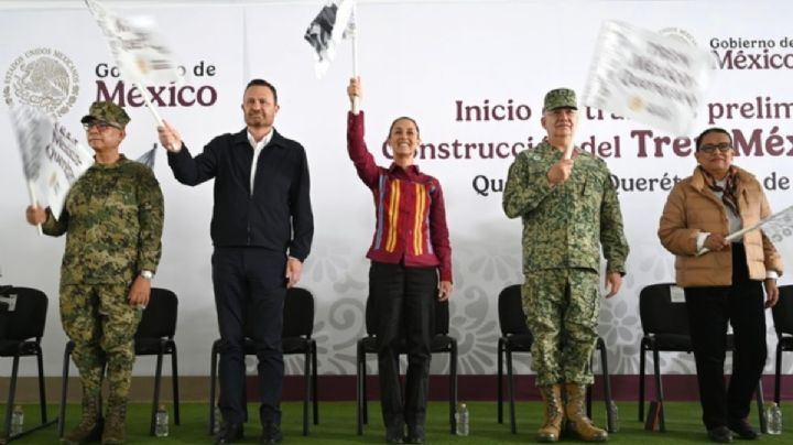 Claudia Sheinbaum encabeza banderazo a trabajos preliminares del Tren México-Querétaro