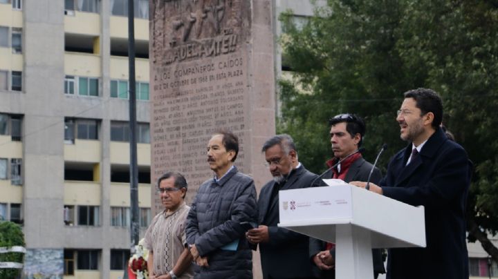 Martí Batres encabeza conmemoración del 2 de octubre de 1968 en la Plaza de las Tres Culturas