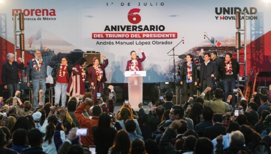 Sheinbaum celebra 6° aniversario del triunfo de AMLO en las elecciones del 2018