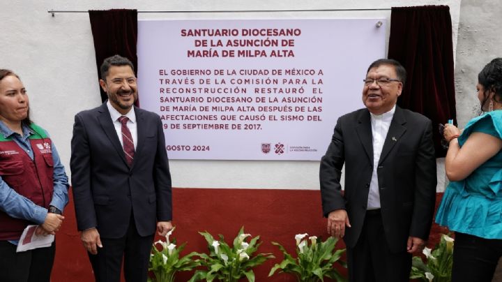 Gobierno CDMX entrega restauración del Santuario de la Asunción de María en Milpa Alta