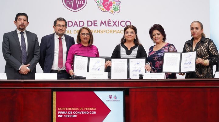 Clara Brugada firma convenio con INE e IECM para garantizar seguridad en elección del Poder Judicial
