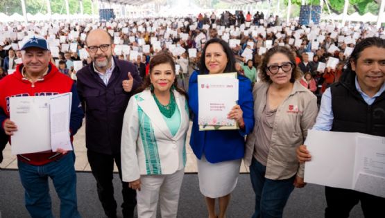 Clara Brugada encabeza entrega de 5 mil 642 créditos para mejoramiento de vivienda y 500 escrituras
