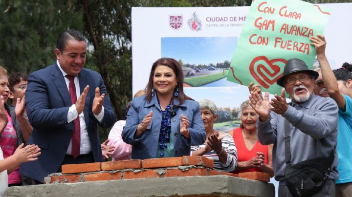 Clara Brugada coloca primera piedra de la Utopía Hermanos Galeana, en GAM
