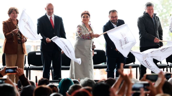 Clara Brugada acude al arranque de construcción de puentes vehiculares de la Alameda Oriente